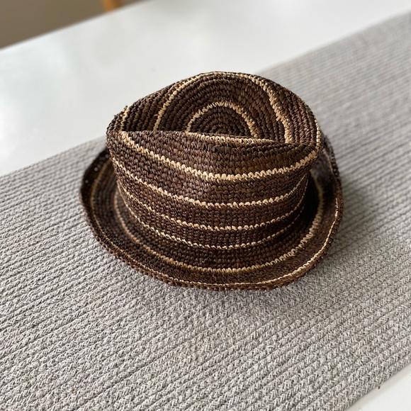 Eddie Bauer Brown Tan Striped Bucket Hat Sun Hat Fisherman Aesthetic - Picture 5 of 6